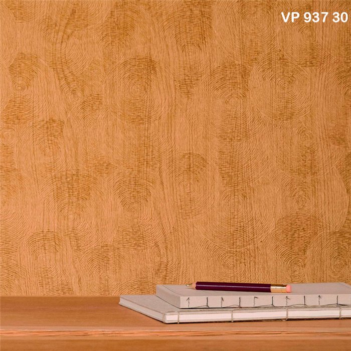 Elitis|Papel pintado madera anillada marrón con relieve|Papel Pintado