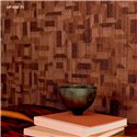 Elitis|Papier peint vinyle imitation bois marron sculpté|Papier Peint