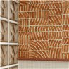 Elitis|Vinyl wallpaper with brown terracotta wave mosaic design|Wallpaper