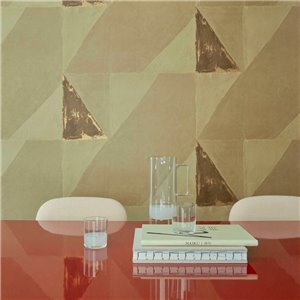 Elitis|Papier peint géométrique composition art abstrait beige et gris|Papier Peint 2