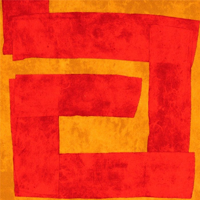 Papel pintado estilo oriental con caracteres chinos rojo y ocre - Élitis Voiles de papier TP33103