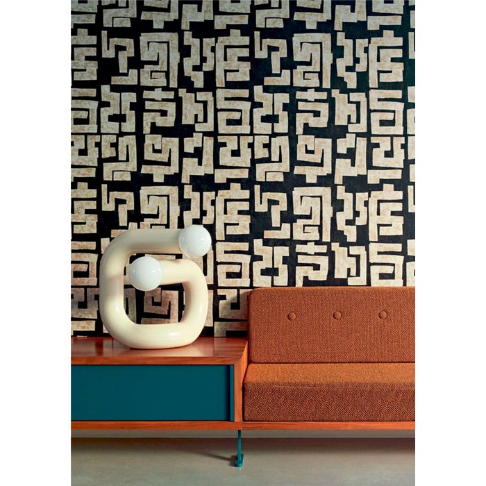 Elitis|Japanese wallpaper with black and white kanji alphabet|Wallpaper