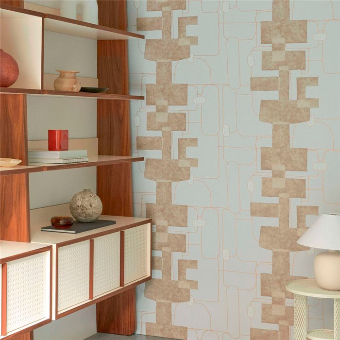 Elitis|Abstract contemporary style wallpaper in light tones|Wallpaper
