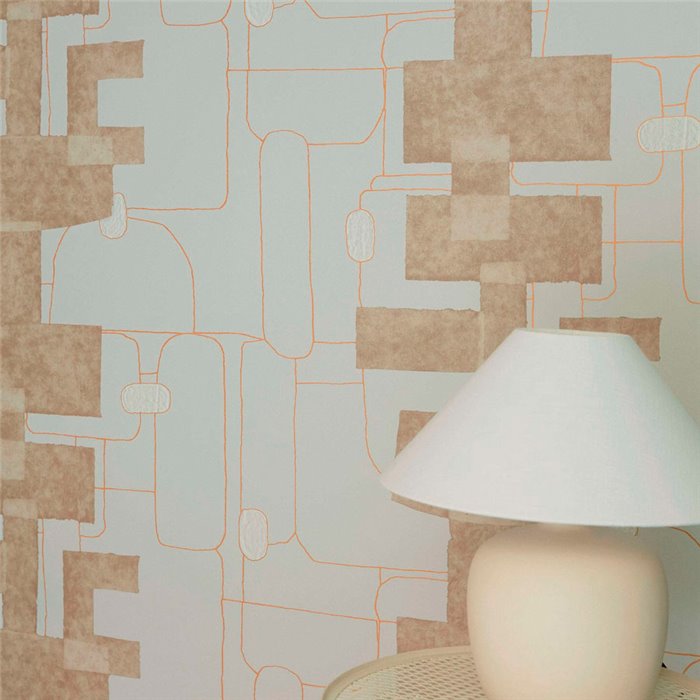 Elitis|Abstract contemporary style wallpaper in light tones|Wallpaper
