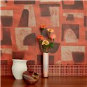 Elitis|Modern wallpaper with pictorial strokes in earthy red tones|Wallpaper
