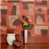 Elitis|Modern wallpaper with pictorial strokes in earthy red tones|Wallpaper