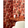 Elitis|Modern wallpaper with pictorial strokes in earthy red tones|Wallpaper