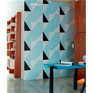 Elitis|Geometric wallpaper with abstract art composition in beige and grey|Wallpaper 2