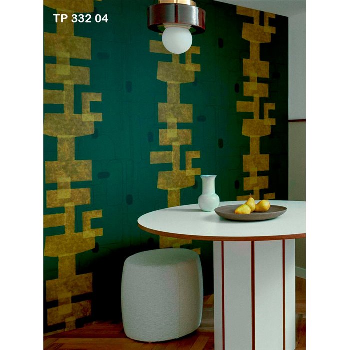 Elitis|Papier peint moderne vert, composition art contemporain|Papier Peint