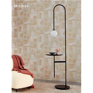 Elitis|Moderne Kunsttapete mit geometrischer Komposition in grünlichem Schwarz und Beige|Tapeten 2