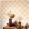 Casadeco|Beige floral wallpaper with fan shapes in English style|Art Deco