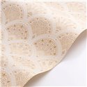 Casadeco|Papier peint floral beige en forme d’éventails style anglais|Art Déco
