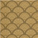 Casadeco|Floral wallpaper with elegant mustard yellow fans|Art Deco
