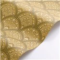 Casadeco|Floral wallpaper with elegant mustard yellow fans|Art Deco