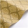 Casadeco|Papier peint floral avec élégants éventails couleur moutarde|Art Déco