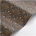 Casadeco|Papel pintado floral tonos oscuros con formas de abanico|Art Deco