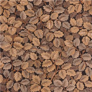 Casadeco|Classic floral wallpaper with leaf print and black background|Floral