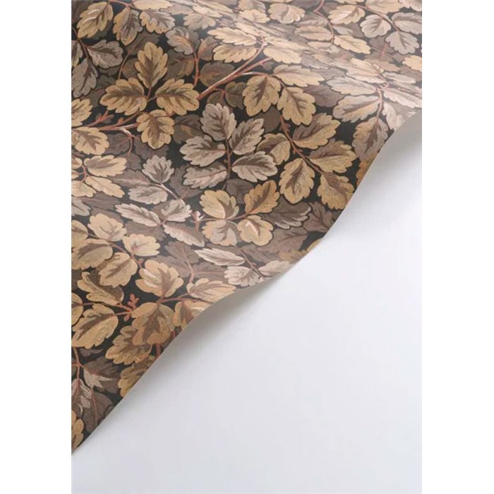 Casadeco|Papel pintado otoñal, estampado de hojas tonos marrón|Floral