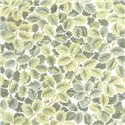 Casadeco|Green floral wallpaper with a fresh and timeless leaf print|Floral