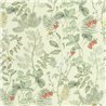 Casadeco|Floral wallpaper with strawberries and almond green background|Floral