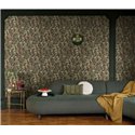 Casadeco|Papier peint fleurs des champs et fraises sur fond noir|Floral