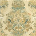 Casadeco|Klassische florale Tapete im englischen Stil, exotisches Blumen- und Tierbouquet in Grün|Blumen