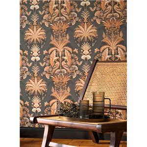 Grandeco|Papel pintado floral boho beige|Floral 2