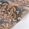 Casadeco|Classic floral wallpaper with elegant plumage, slender palms, and exotic flowers|Floral