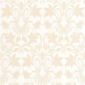 Rasch|Papel pintado flores pequeñas gris, efecto lino|Floral