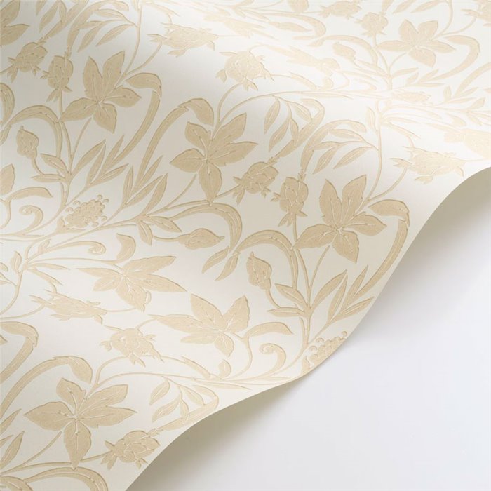 Casadeco|Beige and white floral wallpaper with classic and elegant inspiration|Floral