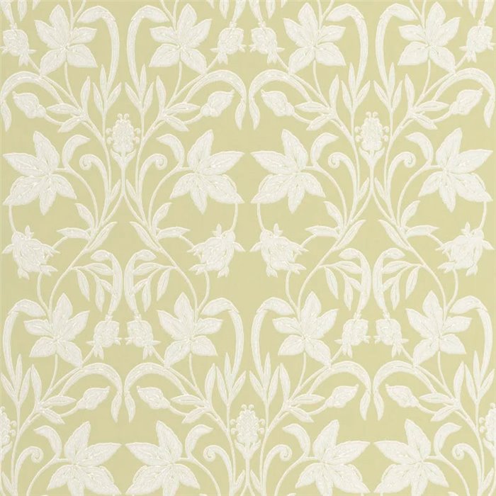Casadeco|Papel pintado floral ornamental verde de estilo clásico|Floral