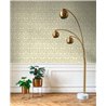 Casadeco|Papier peint floral ornemental vert de style classique|Floral