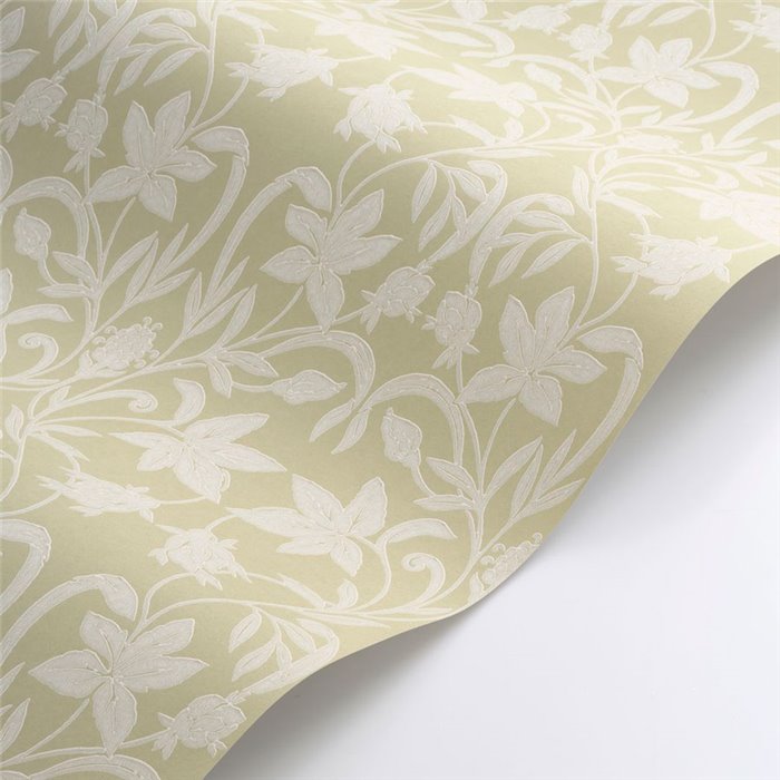 Casadeco|Ornamental green floral wallpaper in classic style|Floral