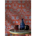 Casadeco|Classic red floral wallpaper, ornamental style|Floral