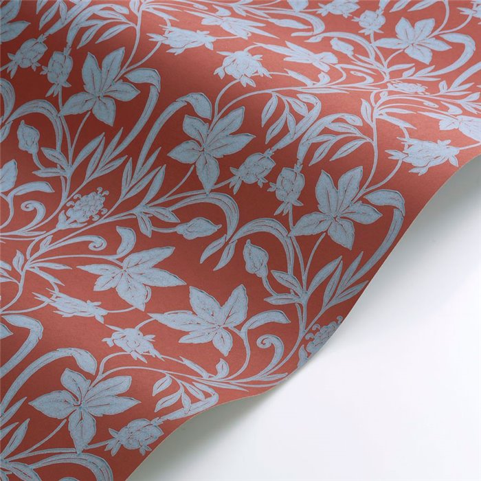 Casadeco|Rote klassische florale Tapete mit Ornamentcharakter|Blumen