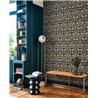 Casadeco|Papier peint floral classique beige et noir|Floral