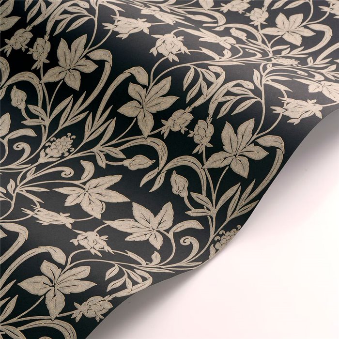 Casadeco|Classic beige and black floral wallpaper|Floral