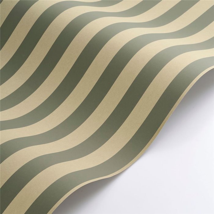Casadeco|Classic green and beige vertical striped wallpaper|Stripes