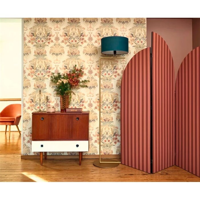 Casadeco|Papier peint rayures classiques étroites rouges|Rayures