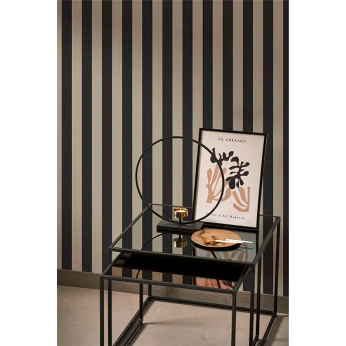 Papel pintado rayas clásicas verticales negras - Casadeco Heritage 201249350