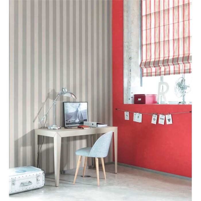 Casadeco|Elegant taupe gray striped wallpaper|Stripes