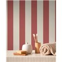 Casadeco|Papier peint rayures rouges et blanches style côtier|Marin & Nautique