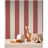 Casadeco|Papier peint rayures rouges et blanches style côtier|Marin & Nautique