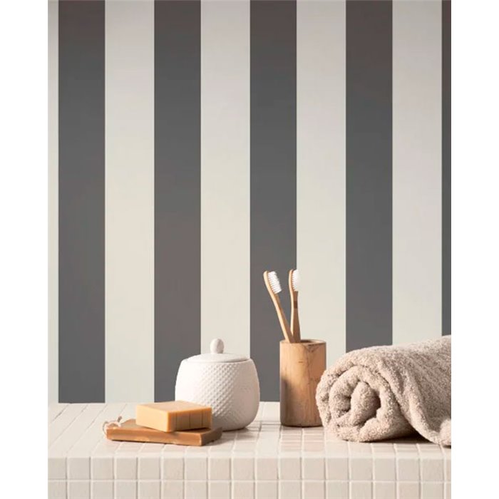 Casadeco|Tapete graphitgraue moderne Streifen|Seemann & Nautisch