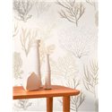 Casadeco|Papier peint coraux tons neutres sur fond blanc|Marin & Nautique