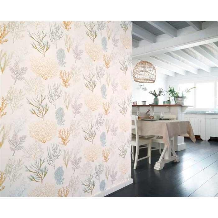 Casadeco|Papier peint coraux marins colorés|Marin & Nautique