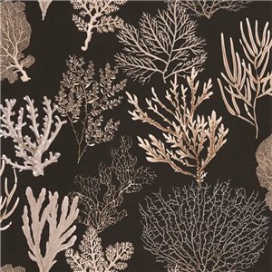 Casadeco|Papier peint coraux tons neutres sur fond blanc|Marin & Nautique