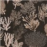 Casadeco|Papel pintado corales dorados con el fondo negro|Papel Pintado