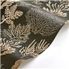 Casadeco|Papel pintado corales dorados con el fondo negro|Papel Pintado