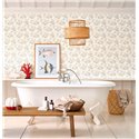 Casadeco|Korallenriff-Tapete mit Fischen, Toile-de-Jouy-Stil|Seemann & Nautisch